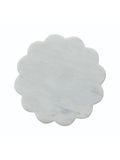 Round White Marble Scalloped Tray