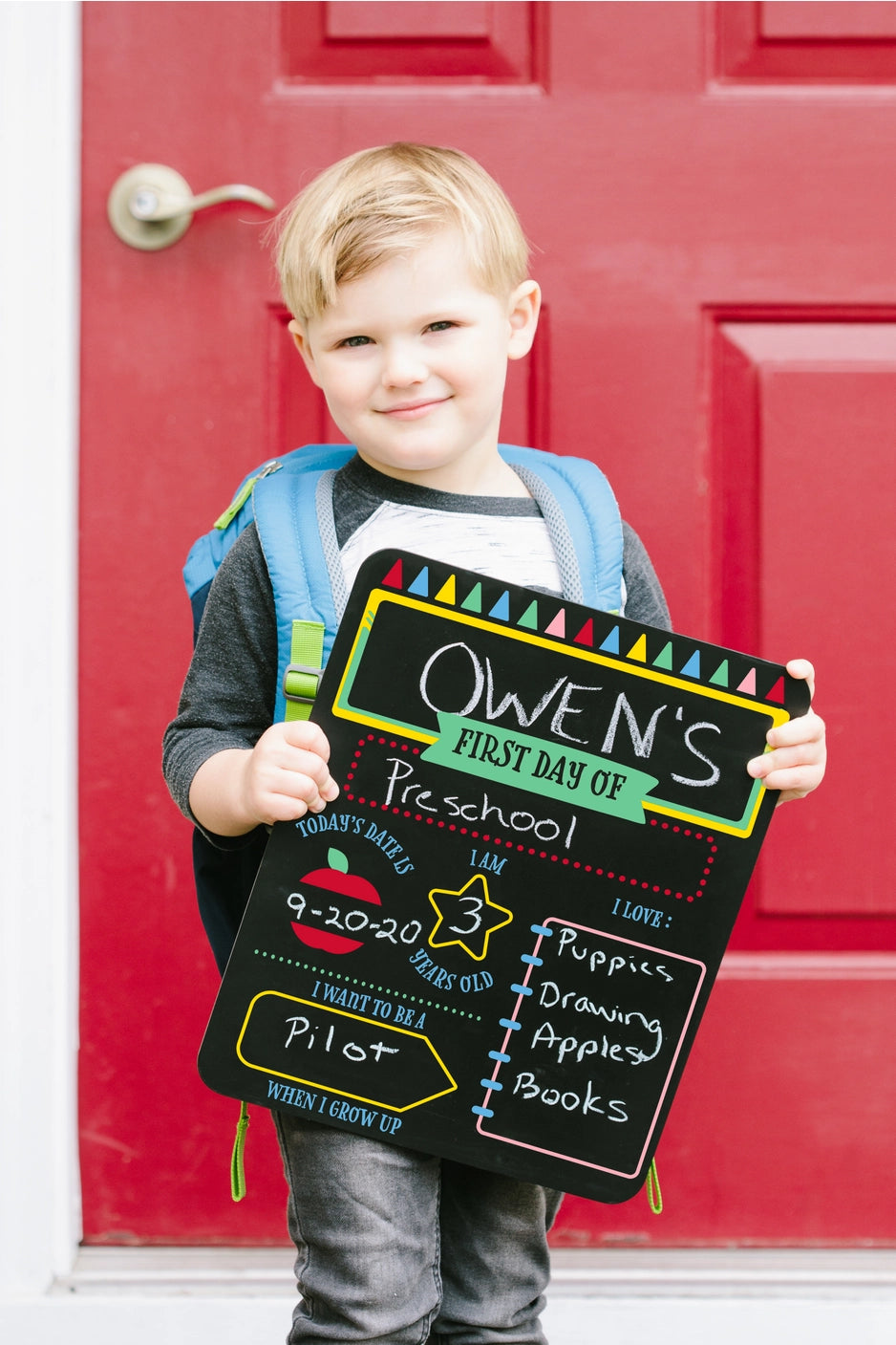 First & Last Day of School Reversible Chalkboard