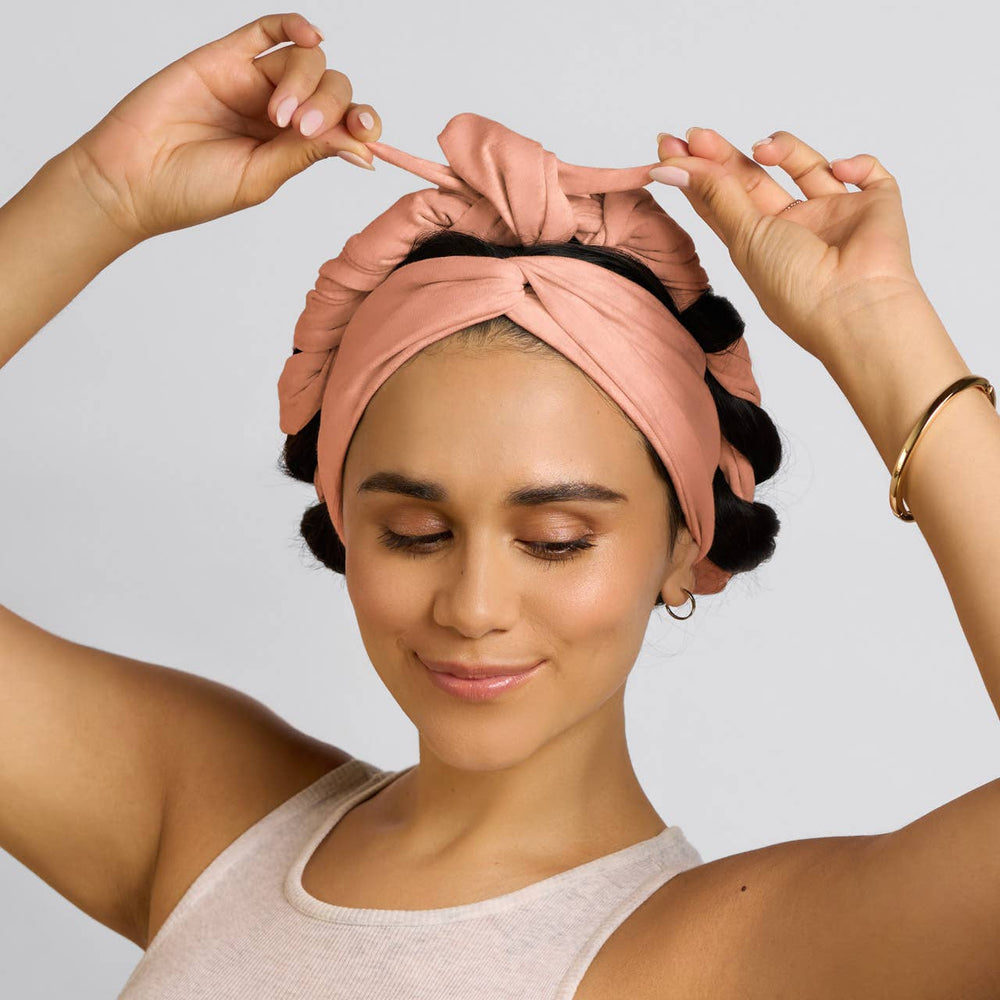 Set & Flow Heatless Curling Headband in Terracotta By Kitsch
