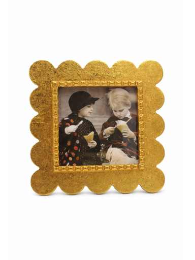 Gold leaf scalloped picture frame