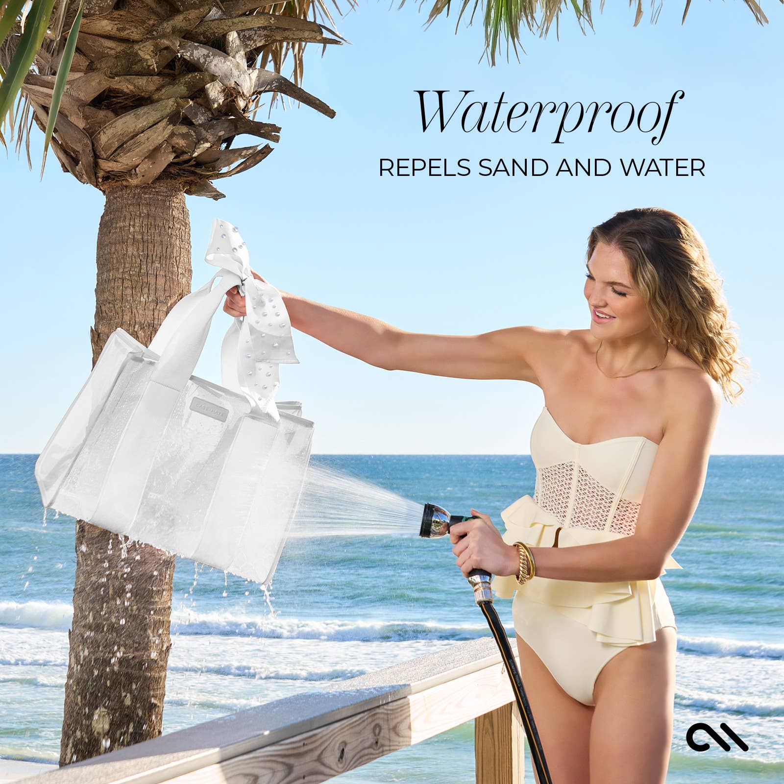 Ivory Pearl Bow Jelly Tote Bag by Case-Mate