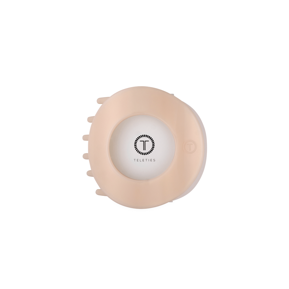 Almond Beige Medium Flat Circle Hair Clip