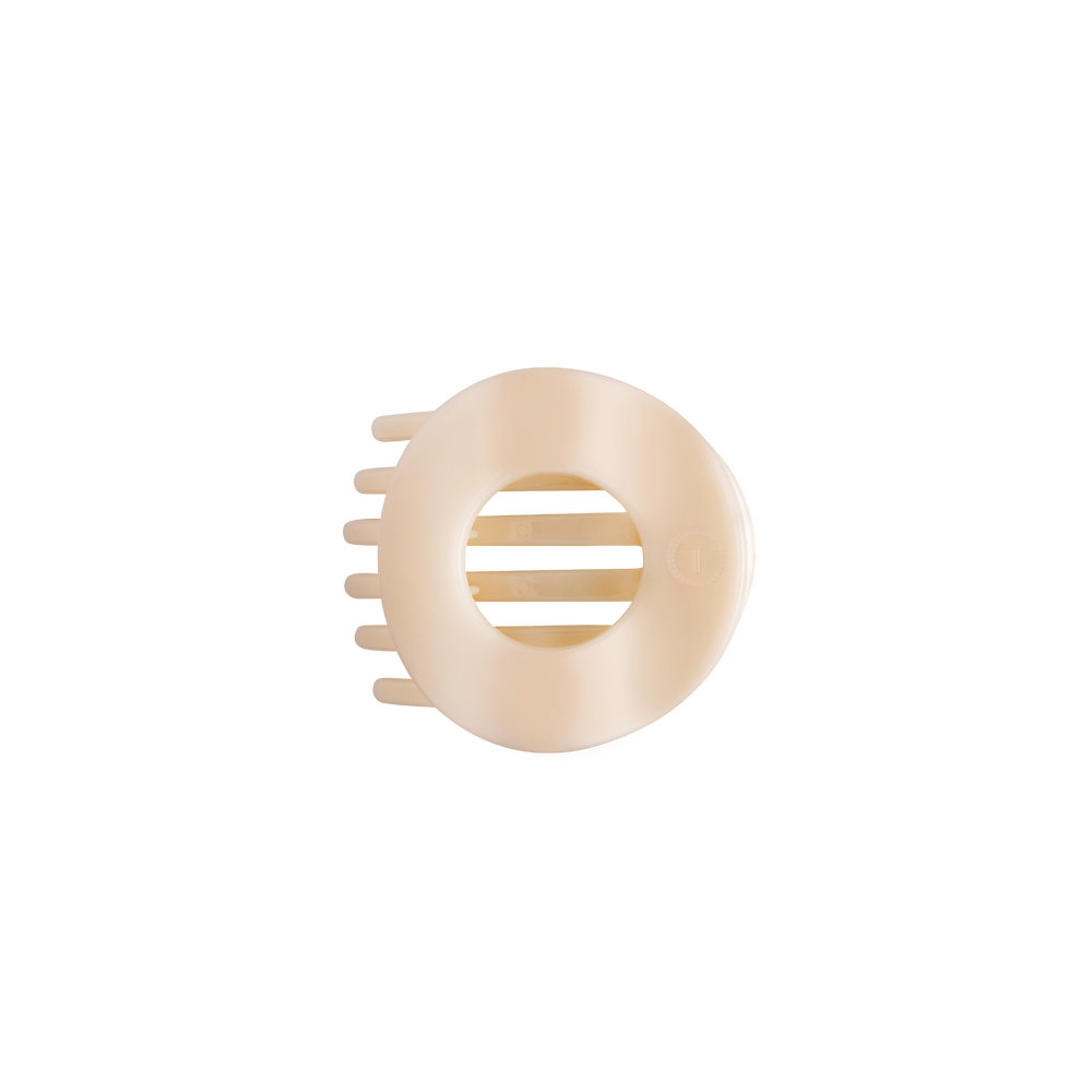 Almond Beige Small Flat Circle Hair Clip