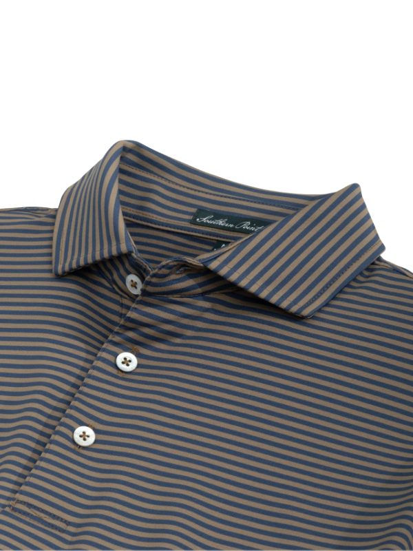 The Hinton Polo in Midnight/Brown by Southern Point Co.