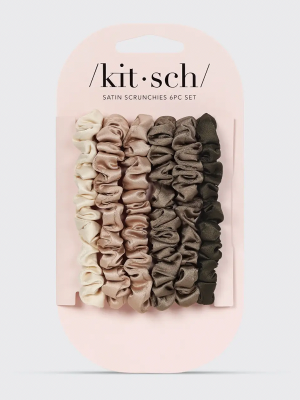 Ultra Petite Satin Scrunchie 6 Piece Eucalyptus Set by Kitsch