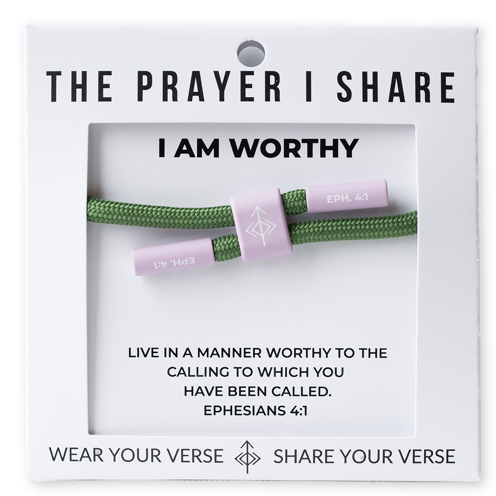 I AM WORTHY Christian Cord Bracelet