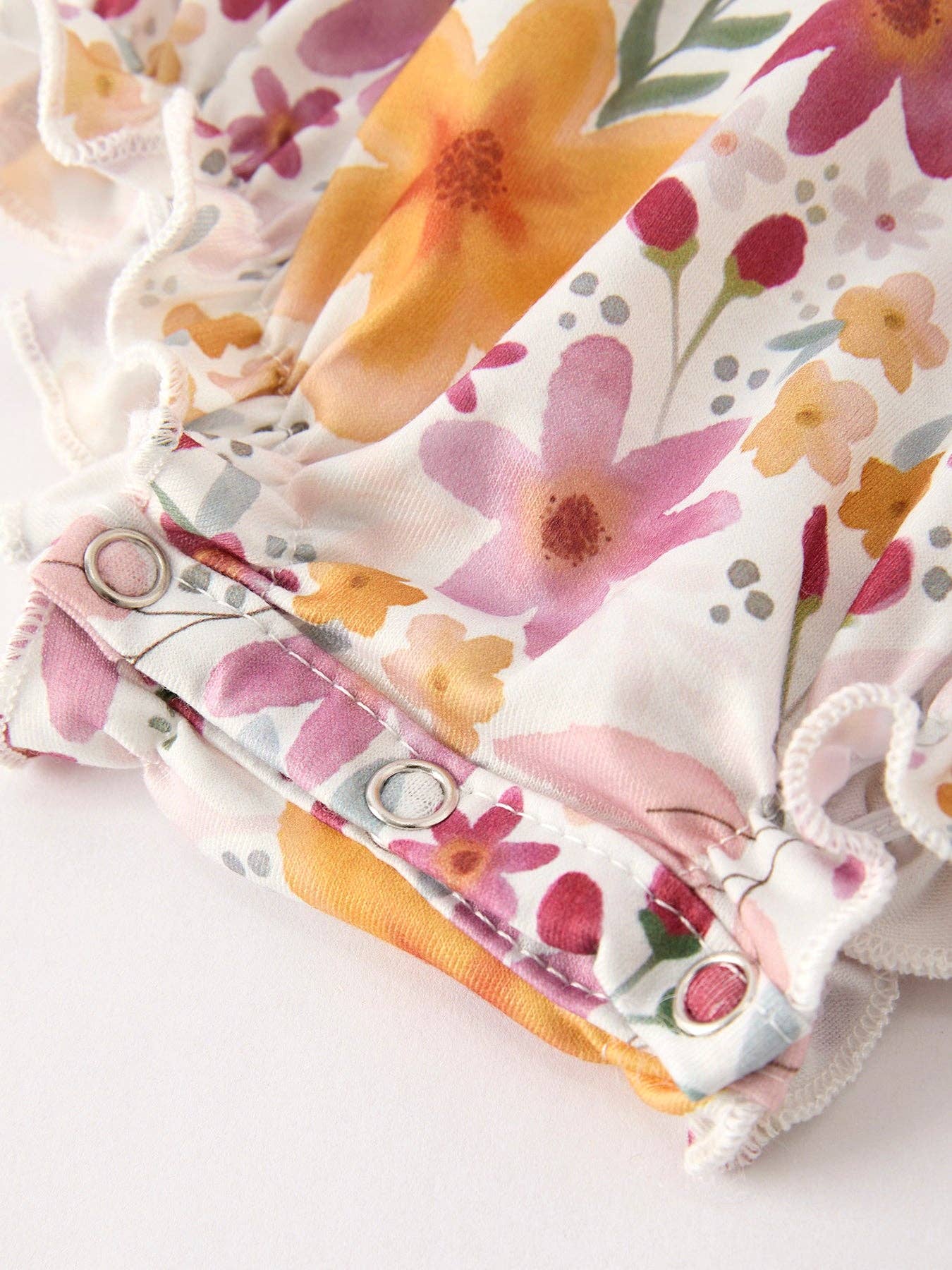 Embroidered Pumpkin Smocked Floral Baby Girl Romper