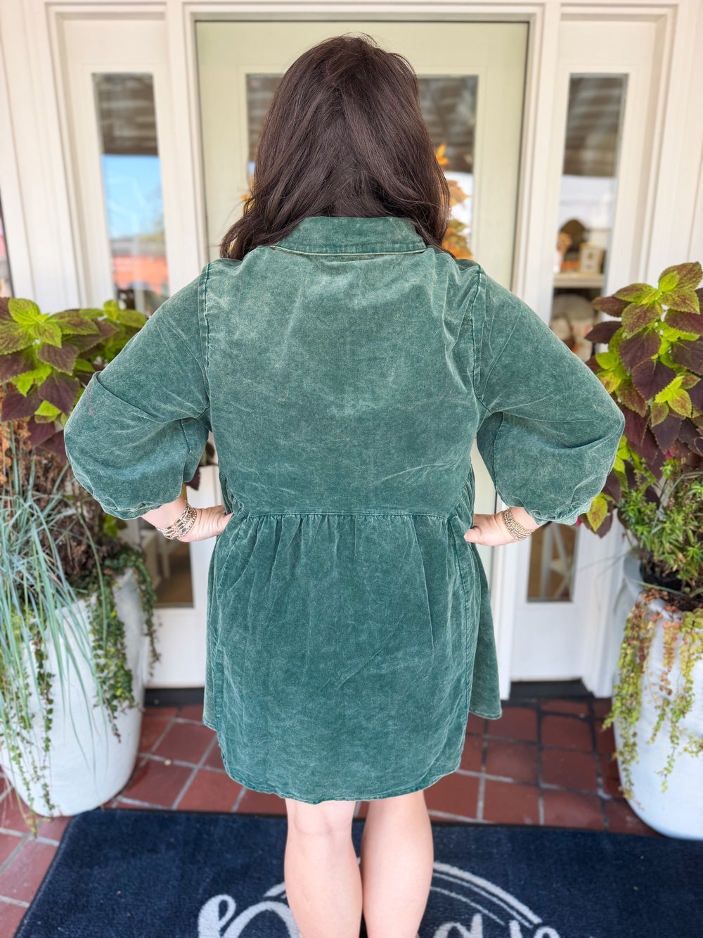 The Kay Emerald Mineral Wash Dress (XL-2X)