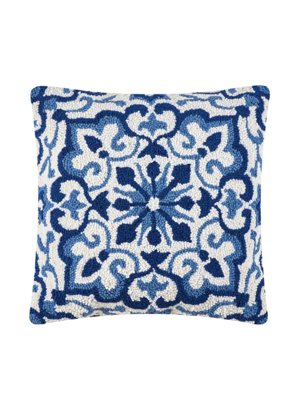 Blue Medallian Hook Pillow