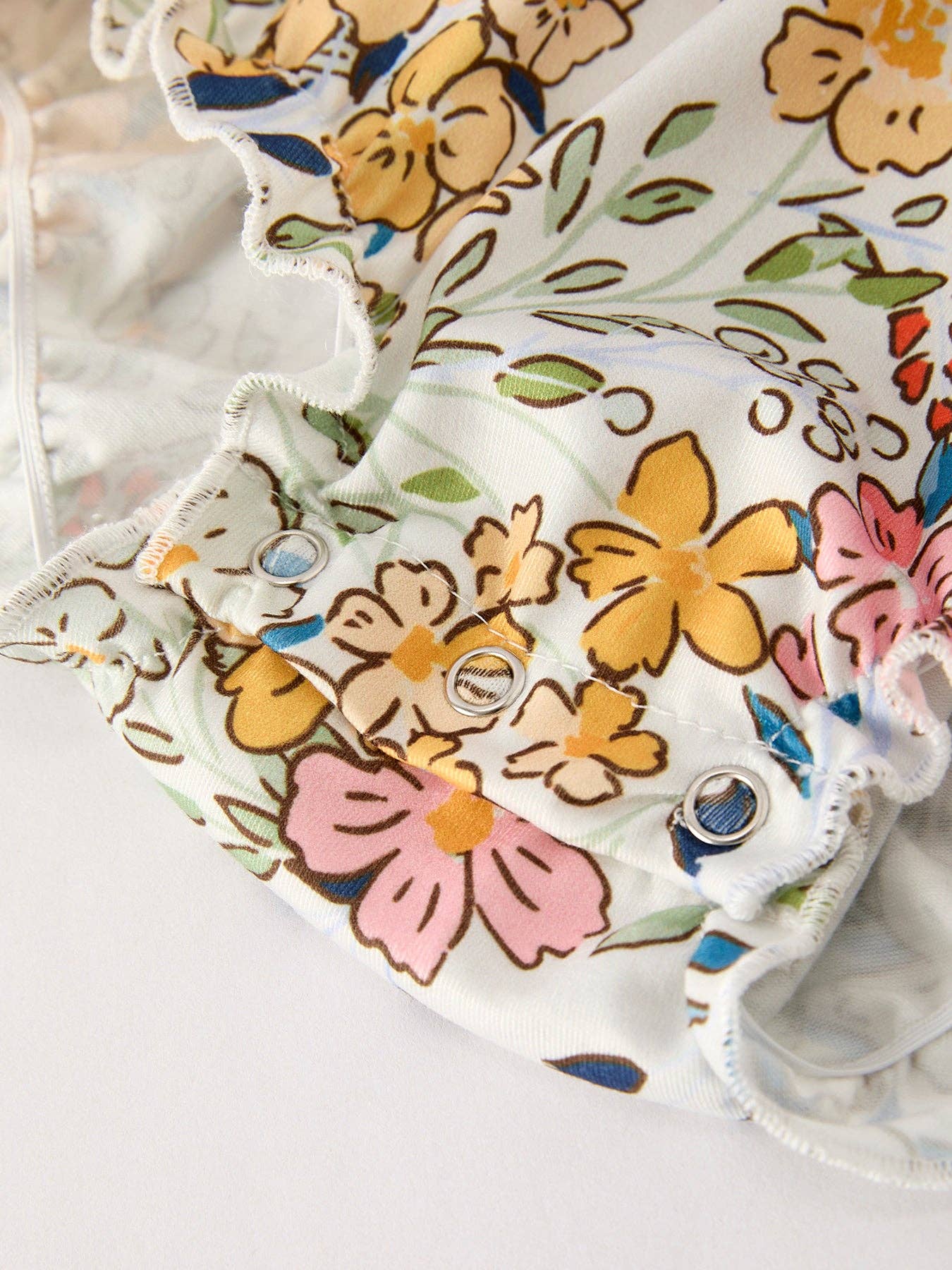 Fall Floral Embroidered Baby Girl Romper