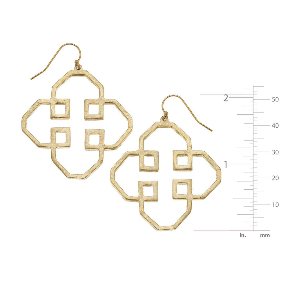 Gold Filigree Cut Out Earrings by Susan Shaw