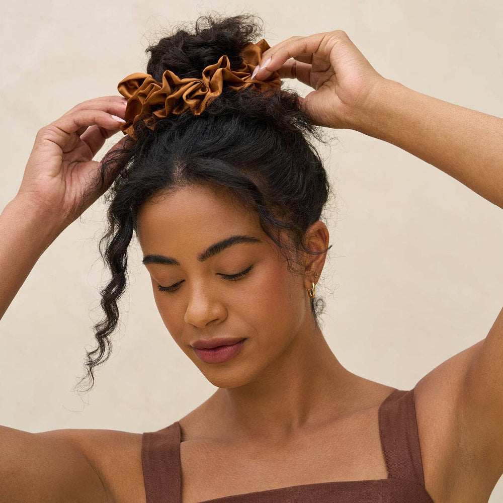 Camel Ruffle Scrunchie by Kitsch