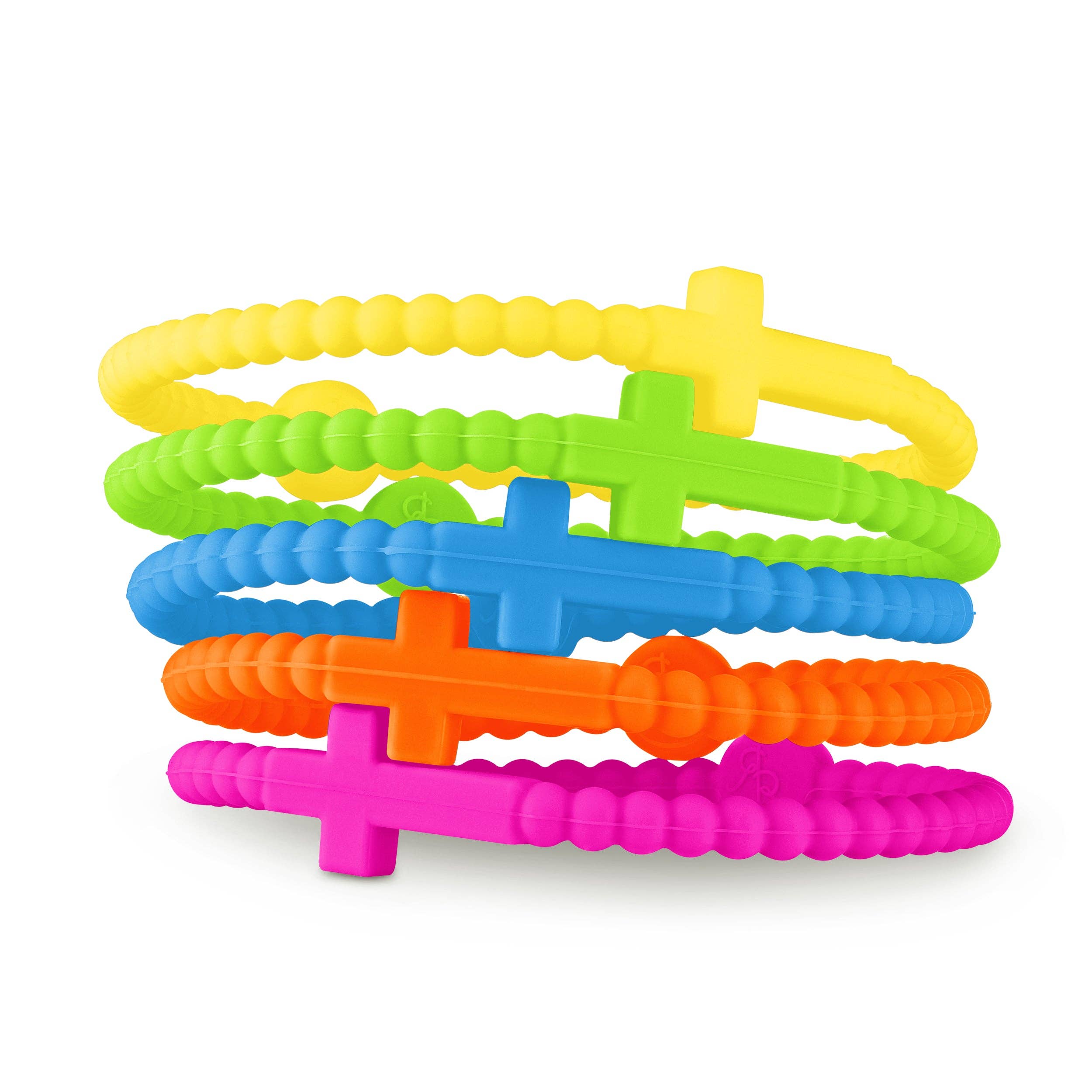 Jesus Silicone Cross Bracelets-Neon in Medium