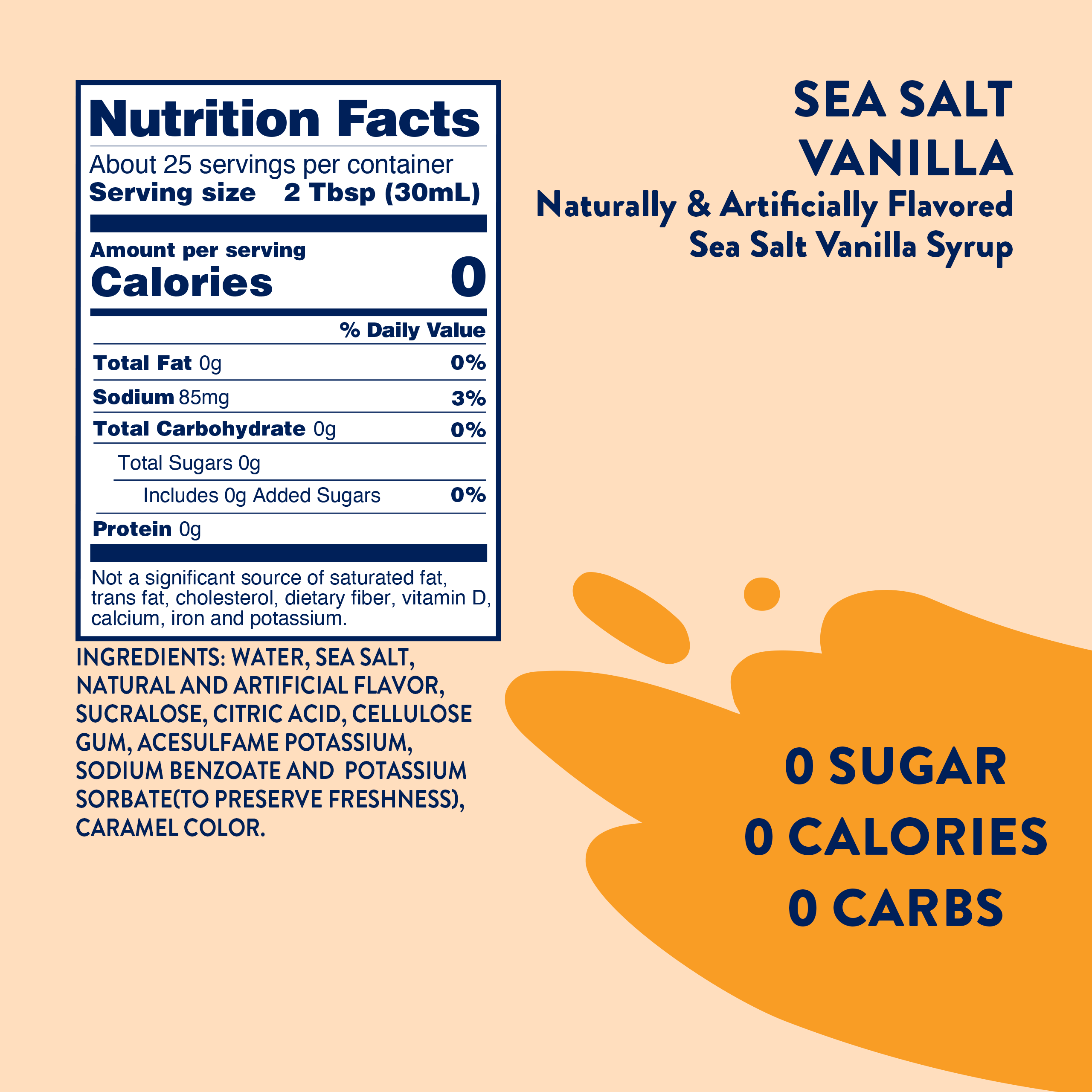 Sugar Free Sea Salt Vanilla Syrup