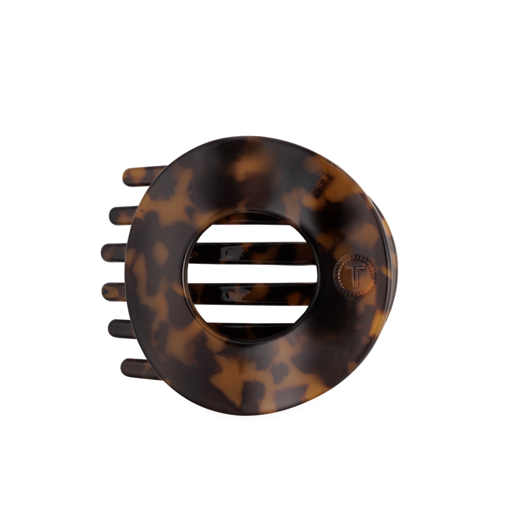 Tortoise Large Flat Circle Hair Clip
