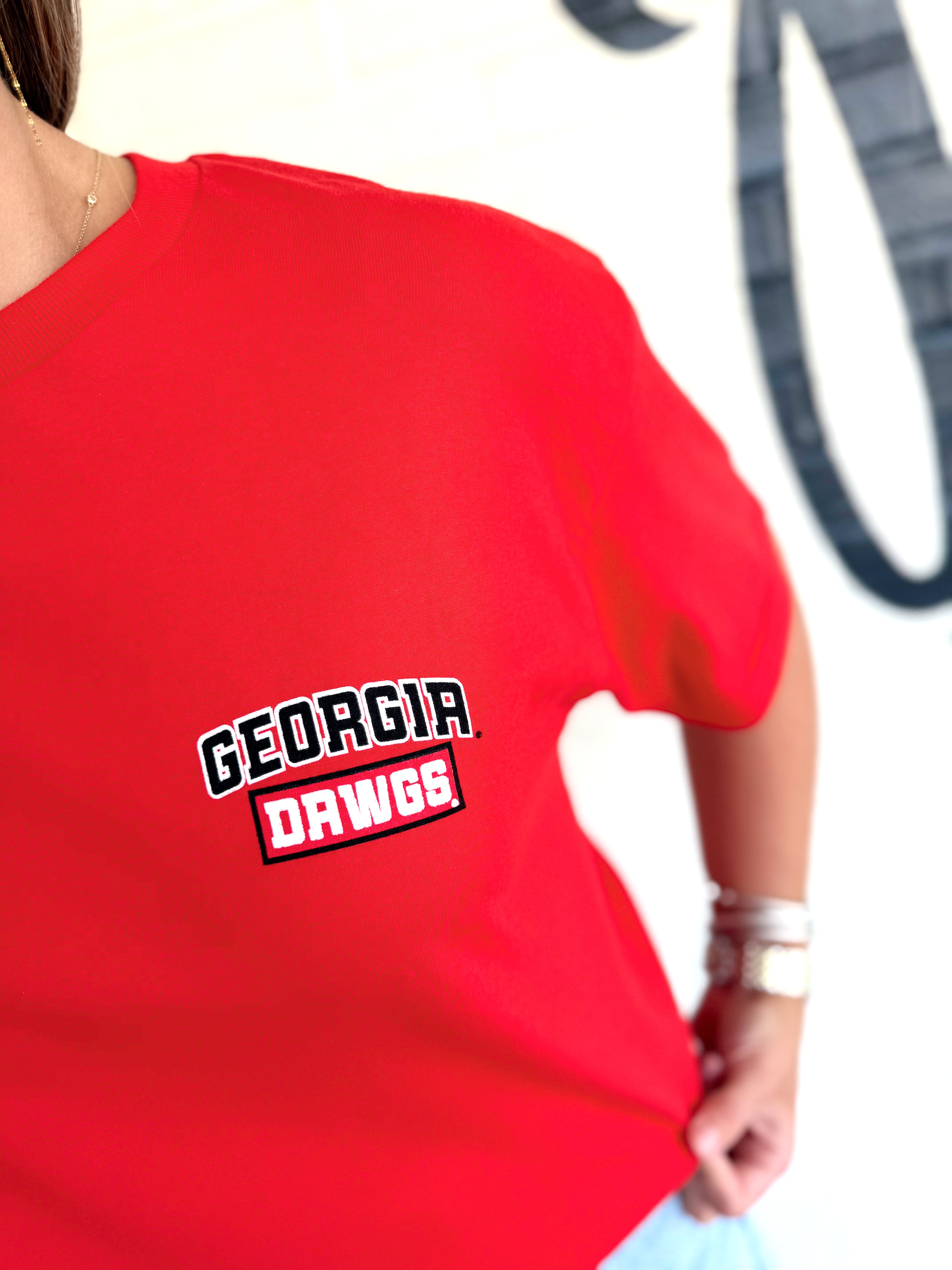 Center Of Dawg Nation Tee in Red