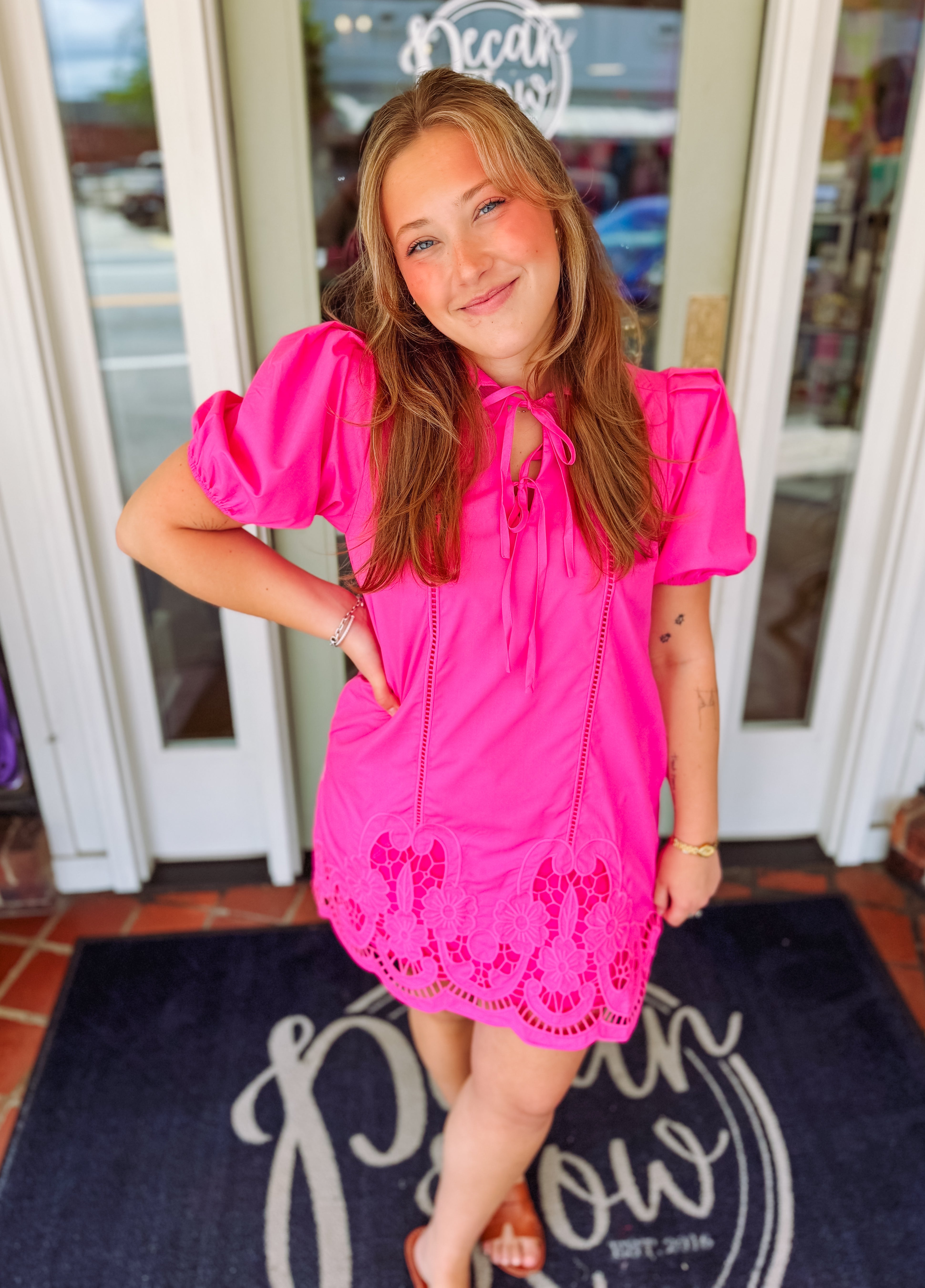 The Hollie Puff Sleeve Mini Dress