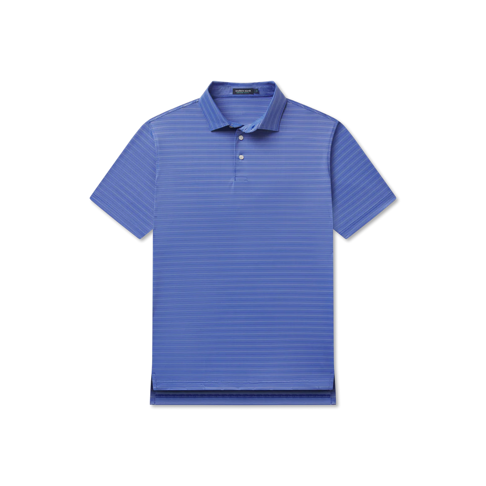 Tyner Twill Performance Polo in Blue & White by Southern Marsh