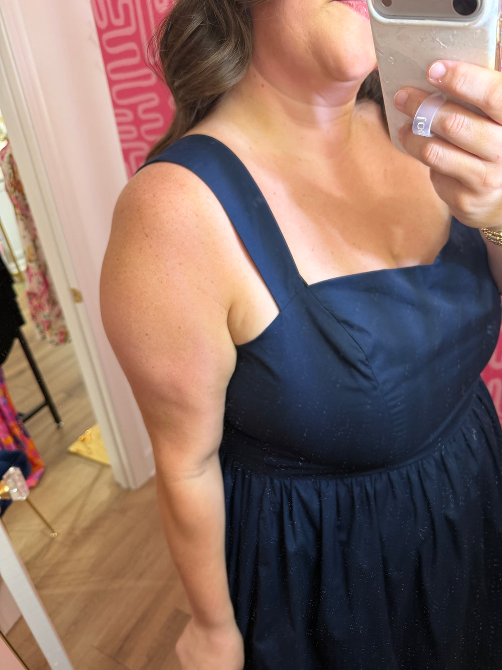 The Murray Smocked Contrast Maxi Dress (1X-3X)