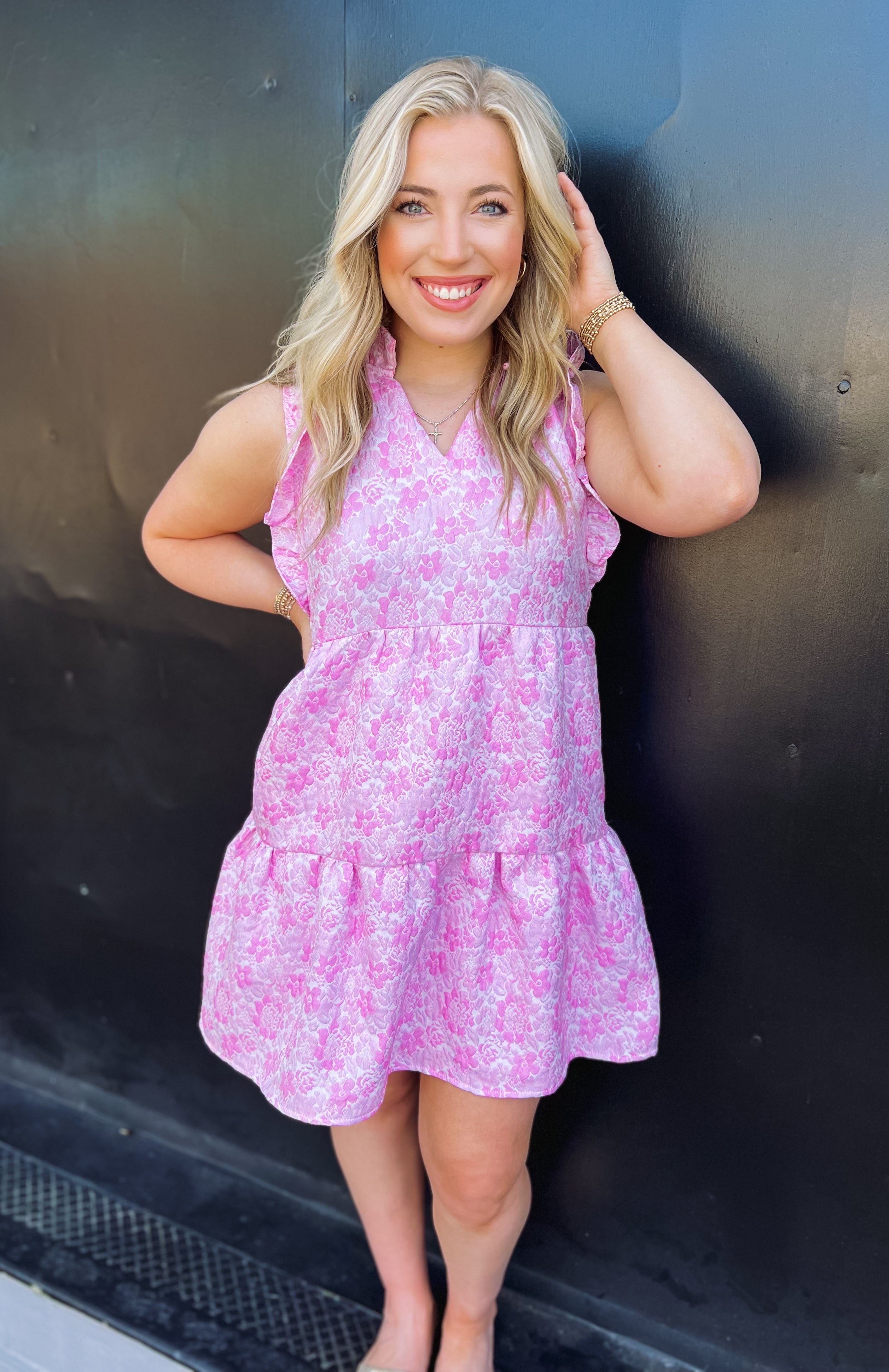 All My Love Floral Pink Dress by THML