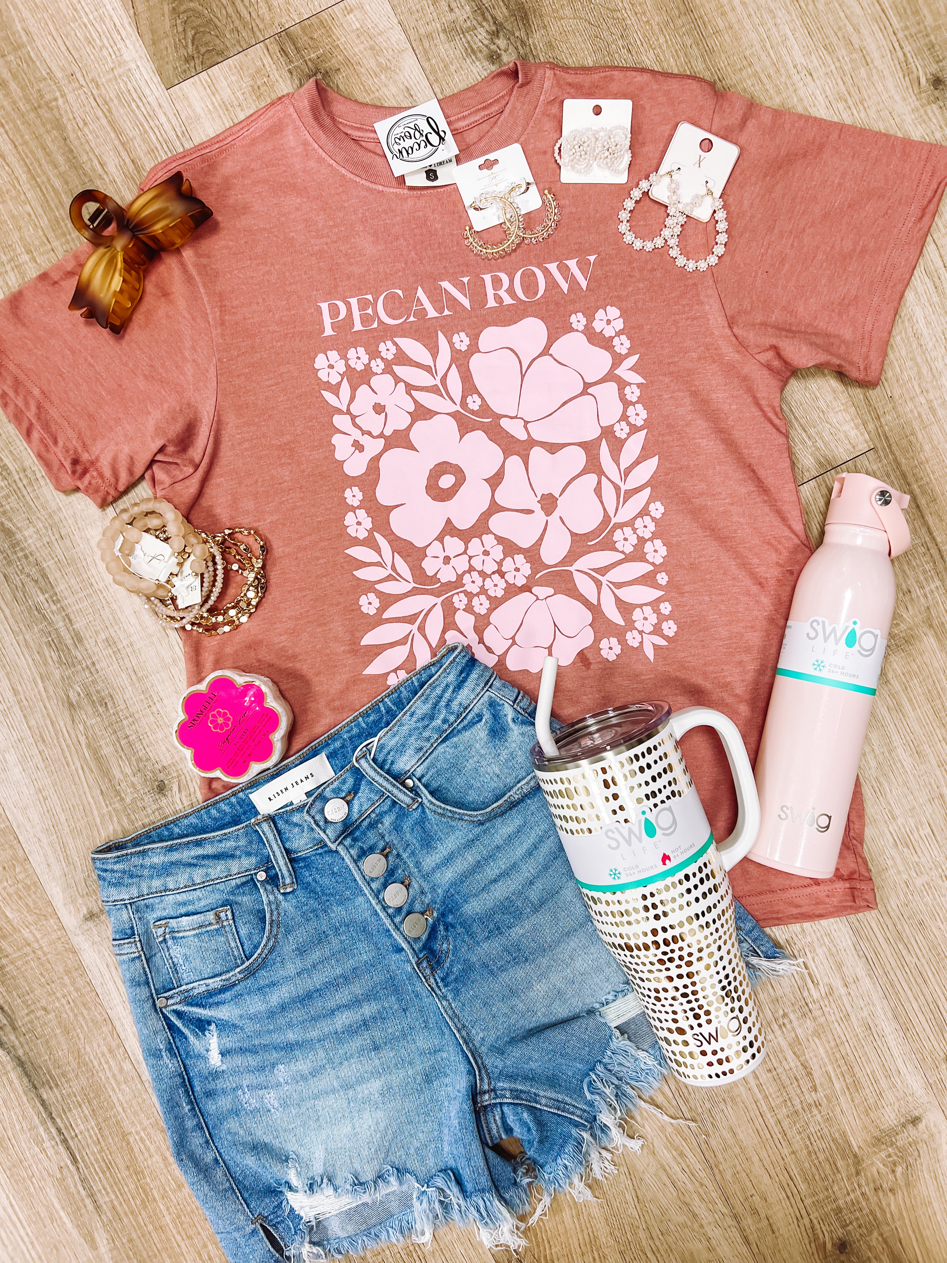 Pecan Row Floral Tee