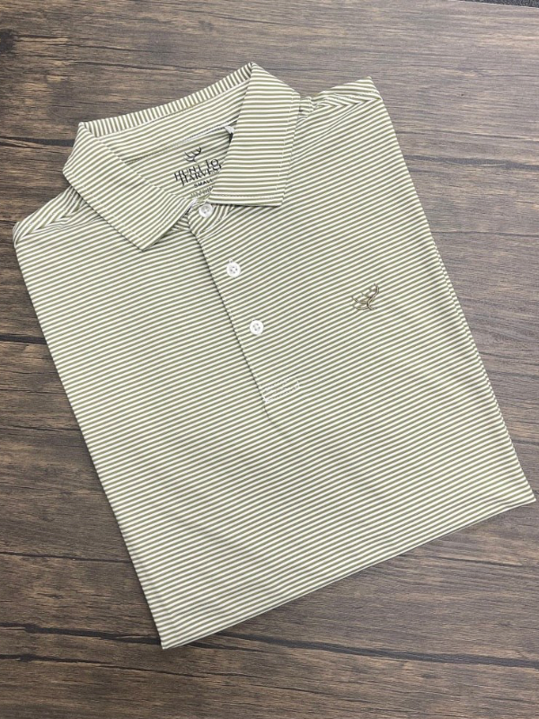 Loden & White Polo by Hunt to Harvest