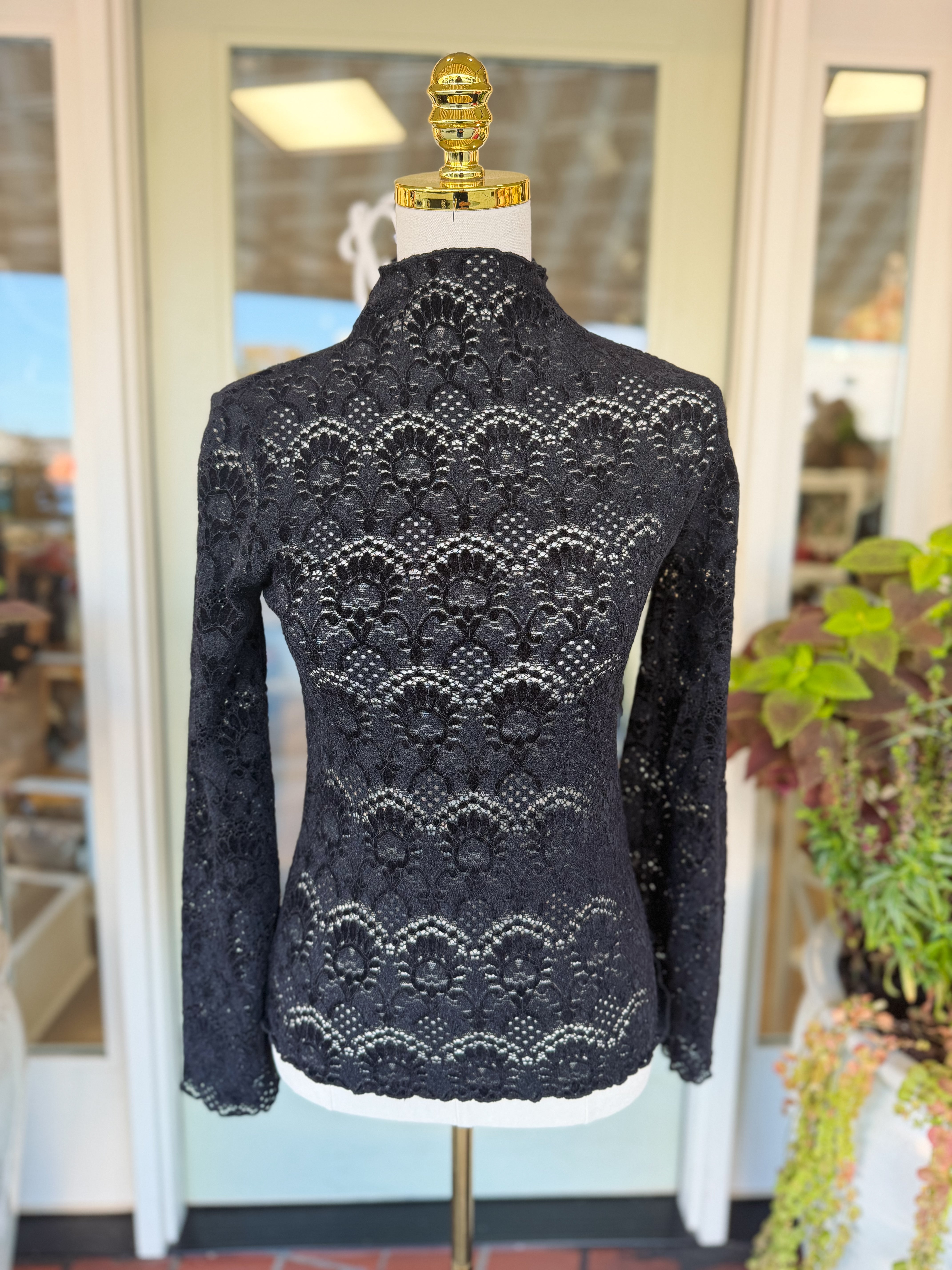 The Glory Lace Mock Neck Top (S-L)