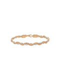 Gold and silver braided bracelet on a white background