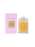 Vanilla and caramel a tahaa affair beach non-toxic soy wax glass candle by glasshouse fragrances