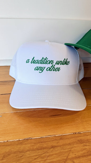 A Tradition Unlike Any Other Embroidered White Canvas Hat augusta