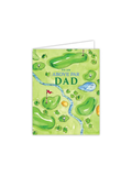 Greeting card with golf course design and text 'To an Above Par Dad' 