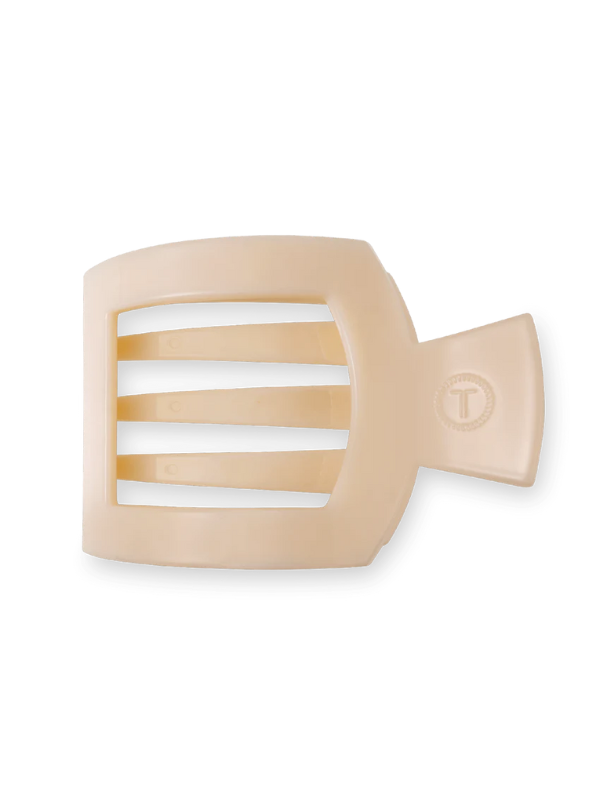 Almond Beige Large Flat Square Clip teleties