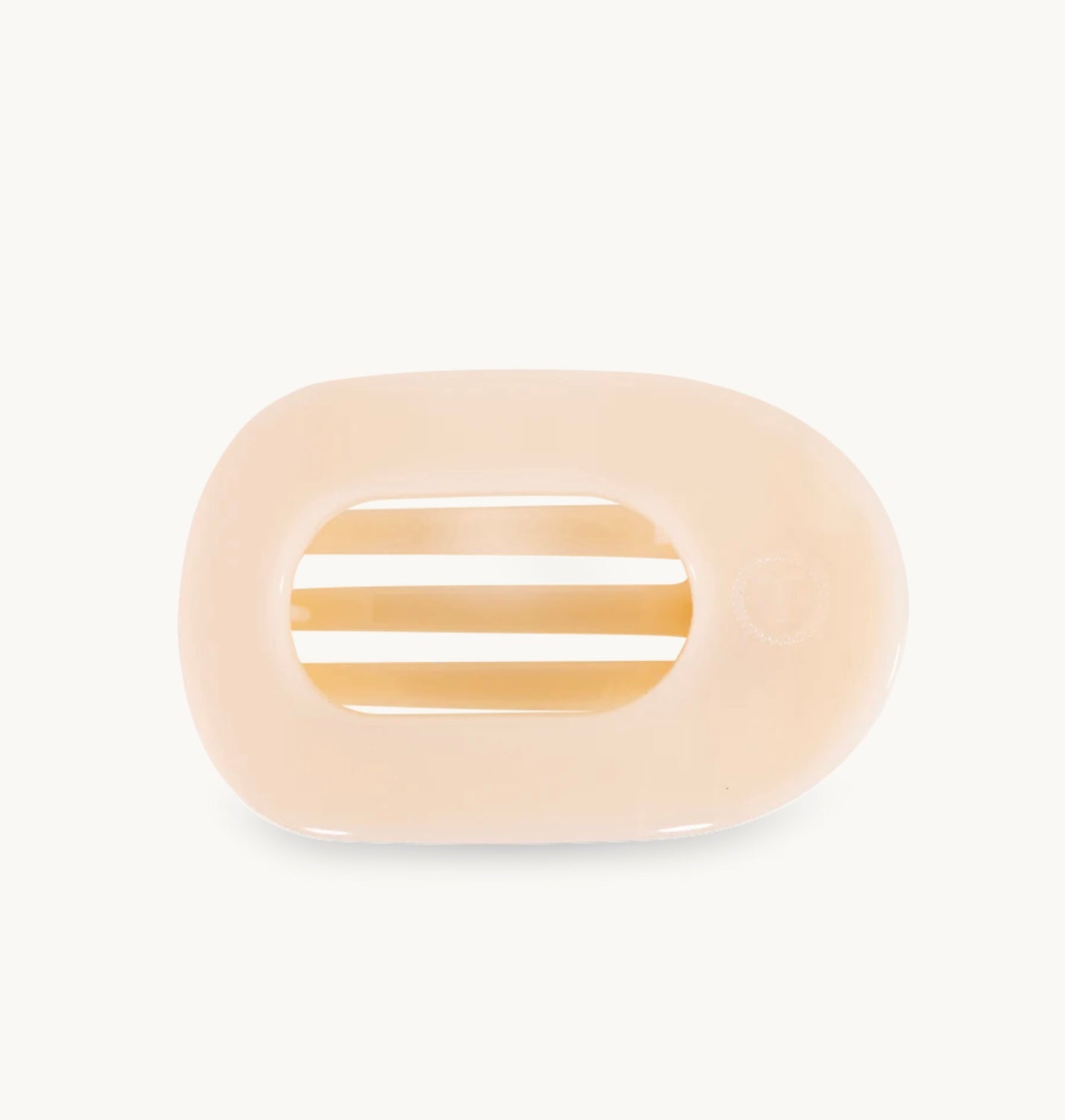 Almond Beige Medium Flat Round Clip hair clip teleties
