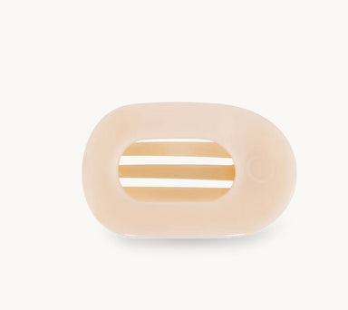 Almond Beige Small Flat Round Hair Clip teleties