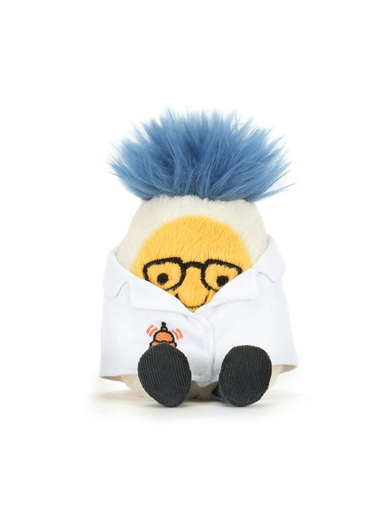 boiled egg with white lab coat plushie