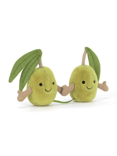 Two plush olives with velcro hands 
