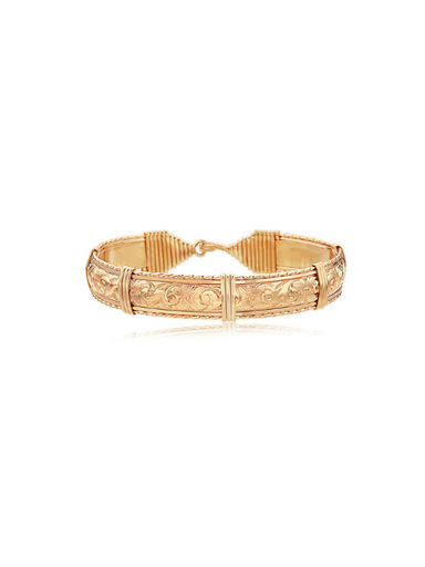Gold wide wire bracelet by ronaldo