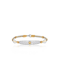 Silver, Gold, and Pearl wire Angels on Earth Ronaldo Bracelet, handcrafted with an elegant and timeless style.