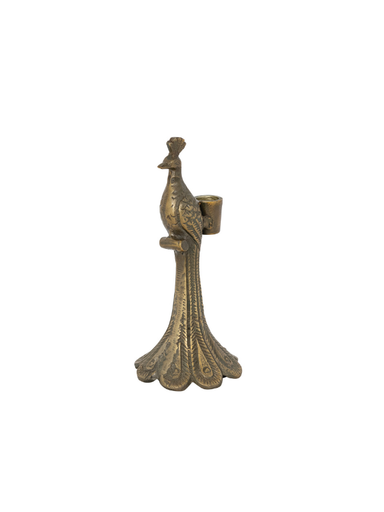 Antique Gold Finish Peacock Shaped Taper 
