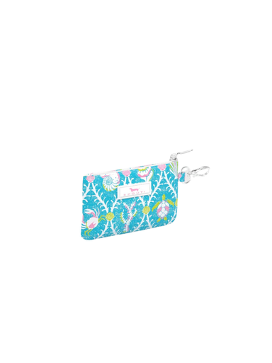 aqua color id case with sea print 