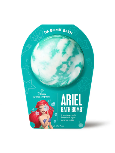 Blue and white swirl Ariel themed bath bomb