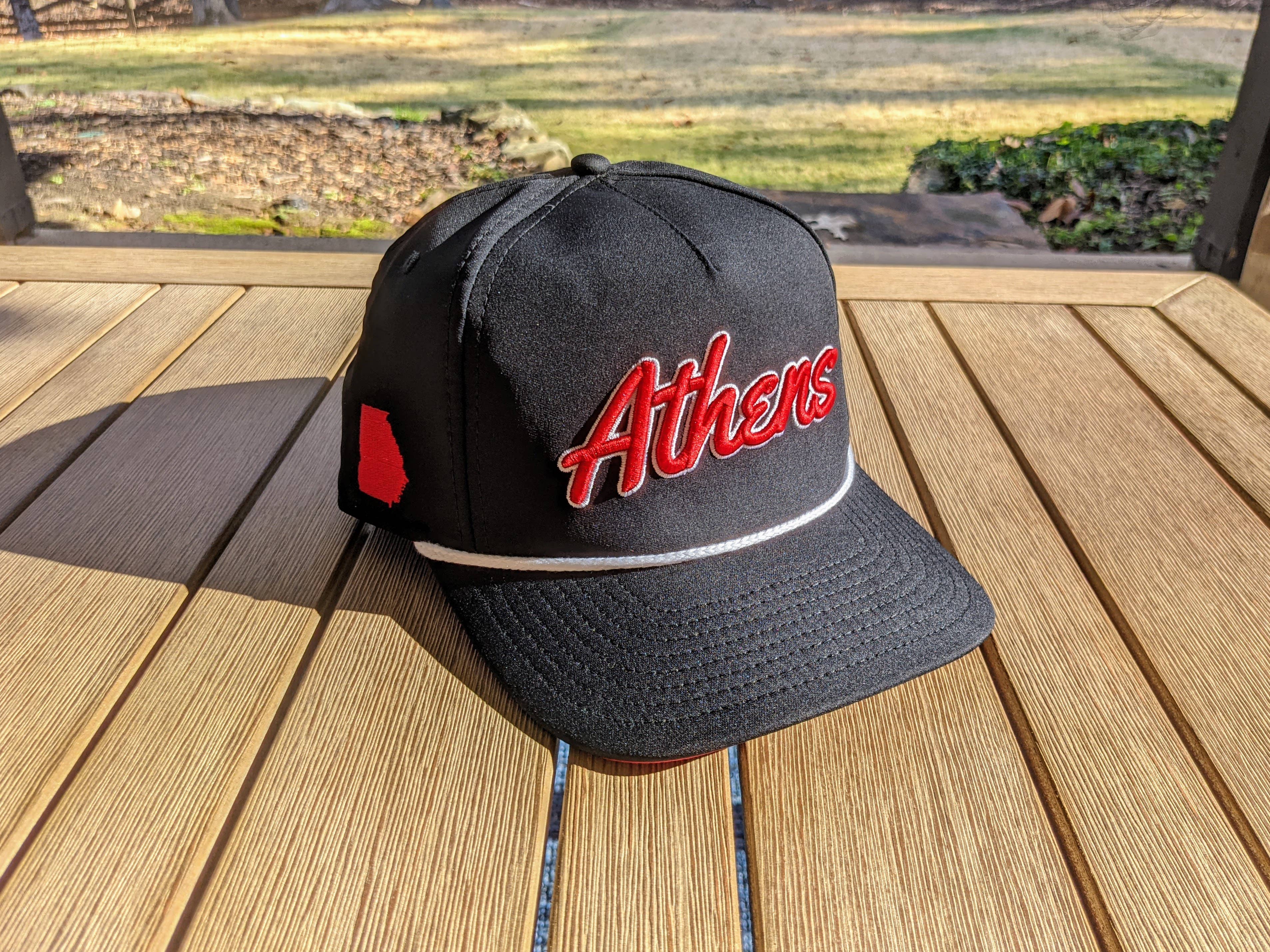 Athens GA Rope Hat in Black and red