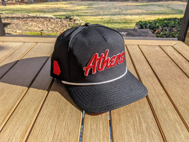 Athens GA Rope Hat in Black and red