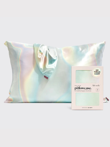 Iridescent satin pillow case by kitsch