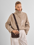 Avery Small Crossbody Bag in Chocolate Eel skin By Katie Loxton