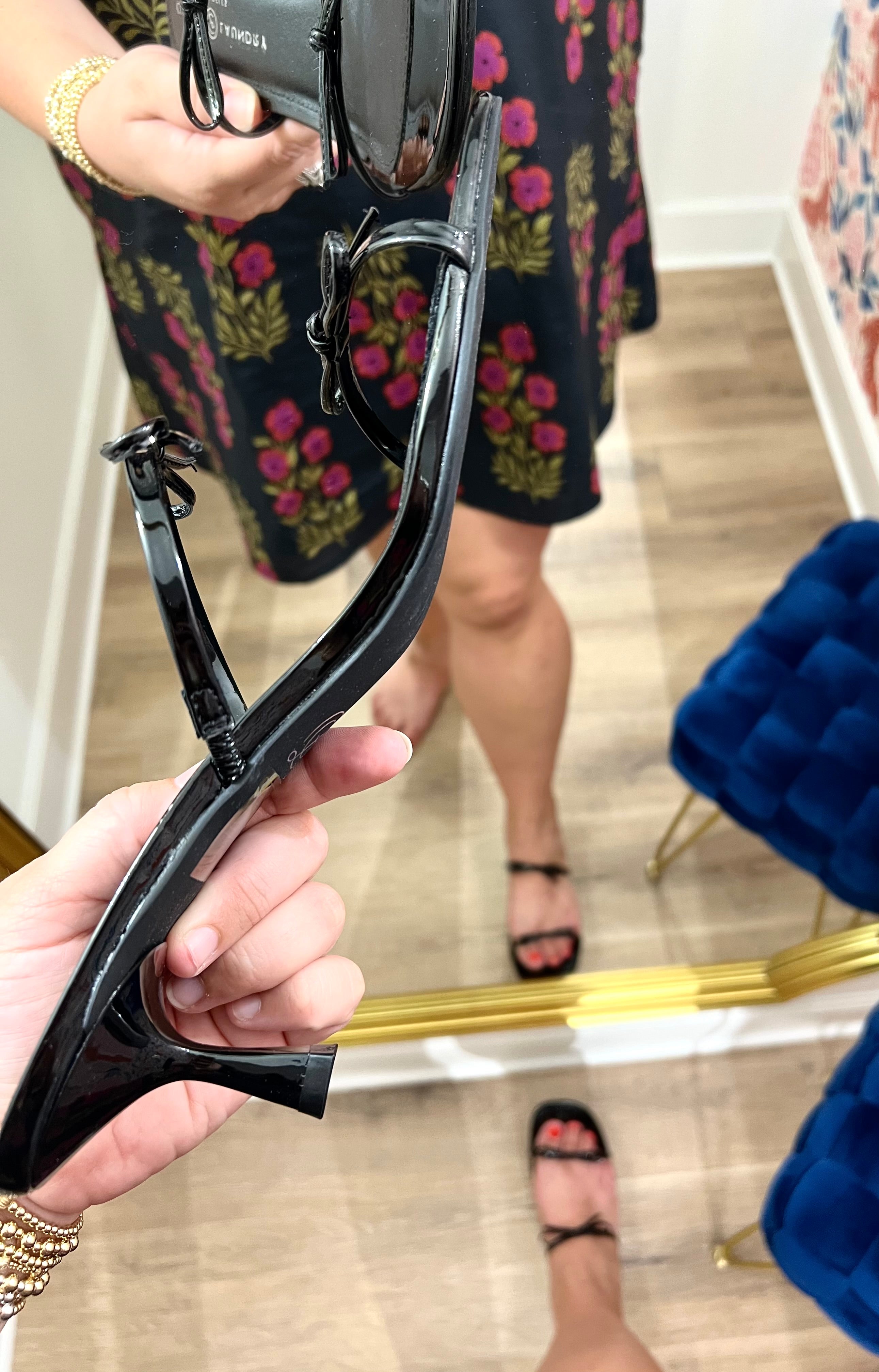 Maru Dress Sandal Kitten Heel in Black