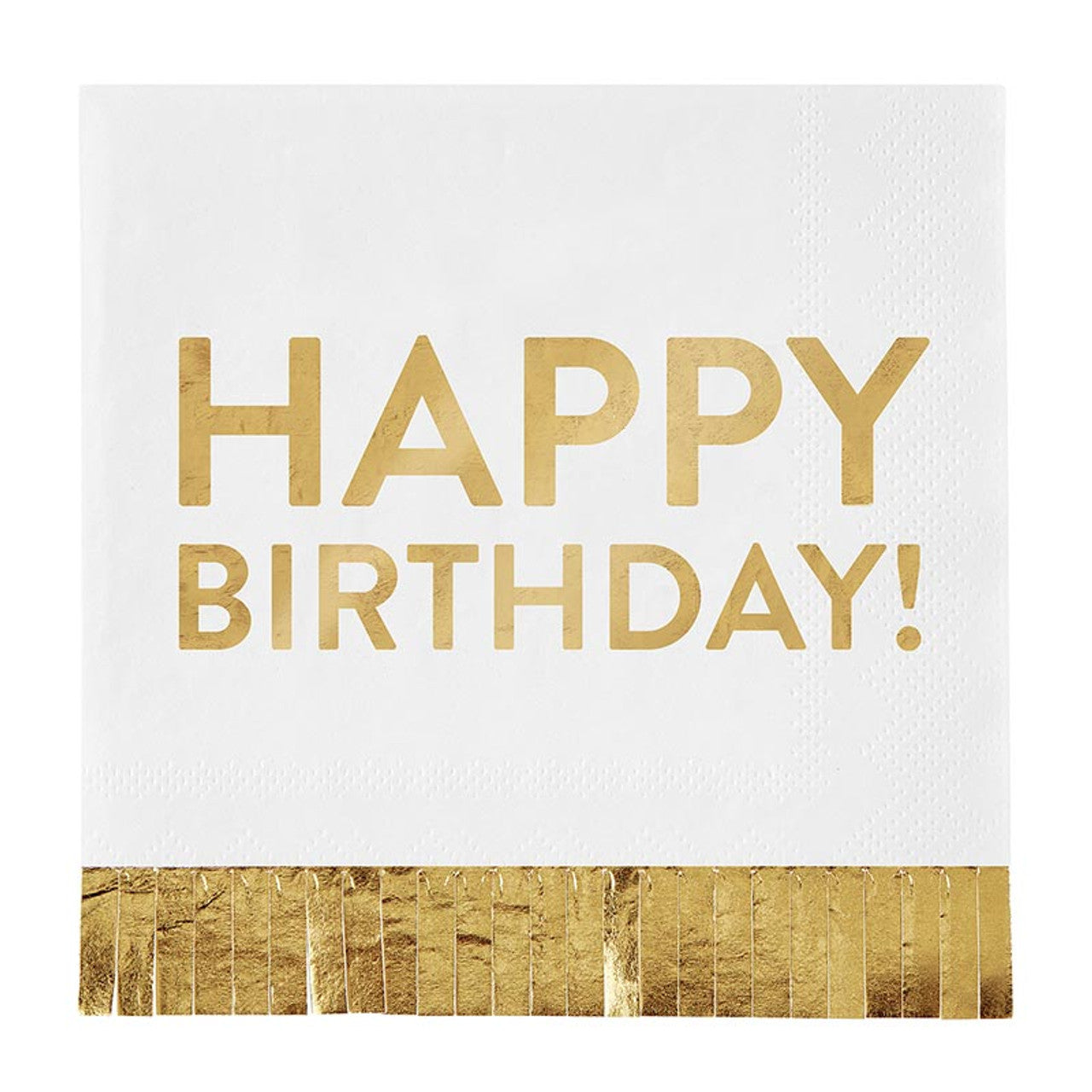 Gold Happy Birthday Beverage Napkins