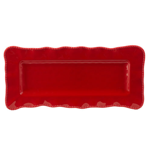 Red Melamine Rectangular Platter