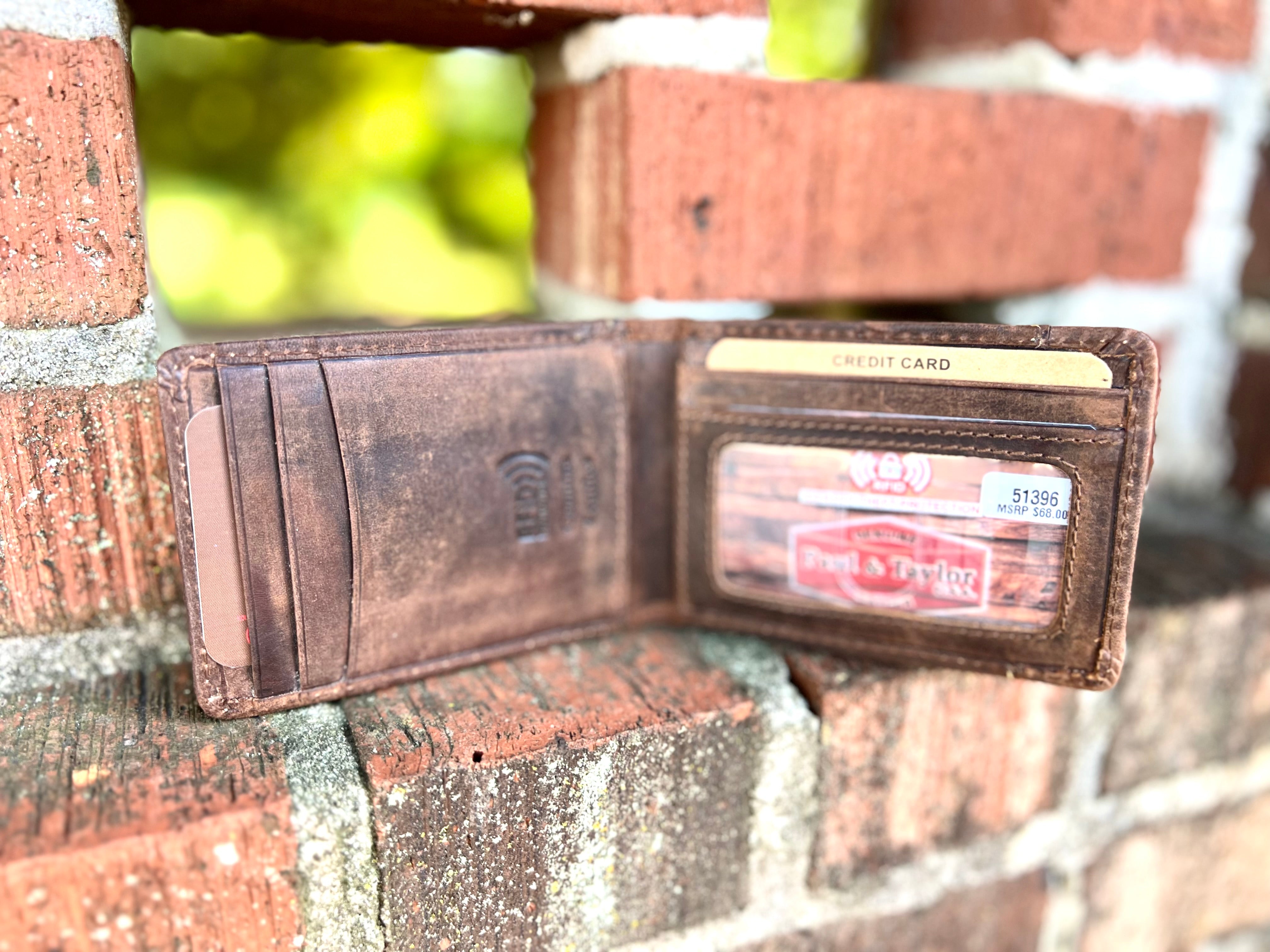 The Bryan Money Clip Genuine Leather Wallet in Honey Brown