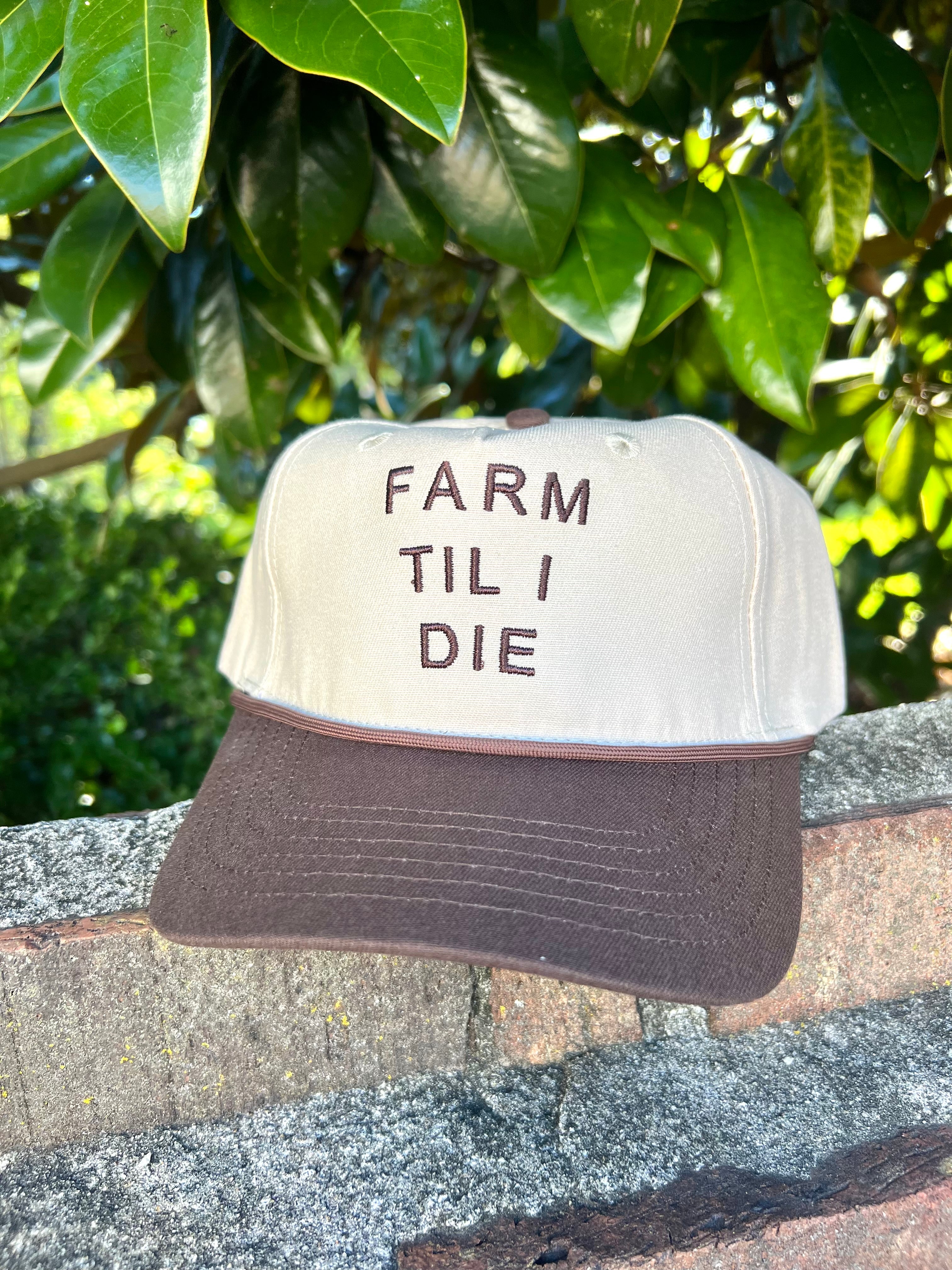 Farm Til I Die 5 Panel Cotton Hat by Peach State Pride